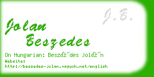 jolan beszedes business card